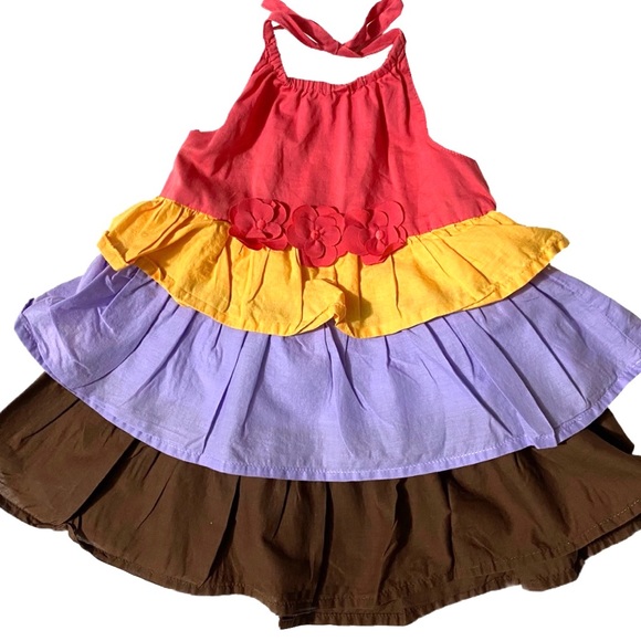 Like New! Gymboree Girl’s Size 5 Color Block Halter Dress - Picture 1 of 2